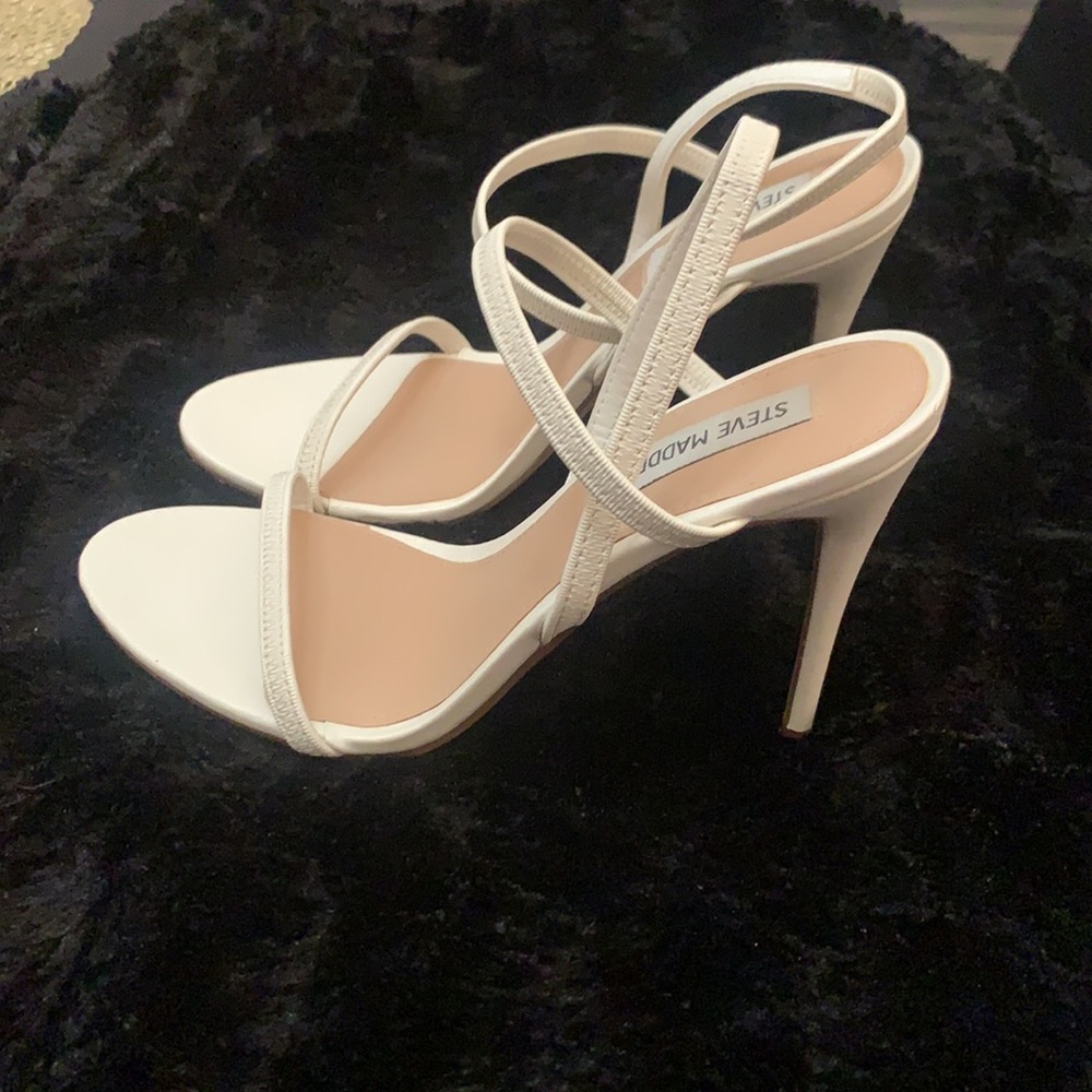 White Steve Madden Strappy Heel
